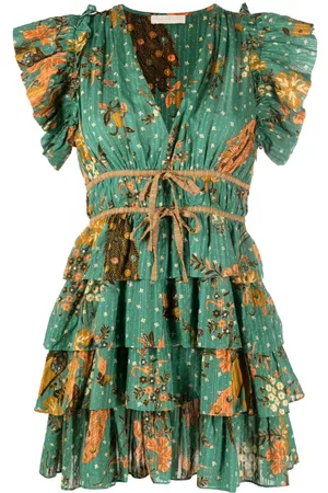ULLA JOHNSON Marni floral-print ruffled minidress