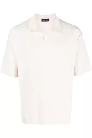Roberto Collina Men Polo Shirts - Drop-shoulder cotton polo shirt