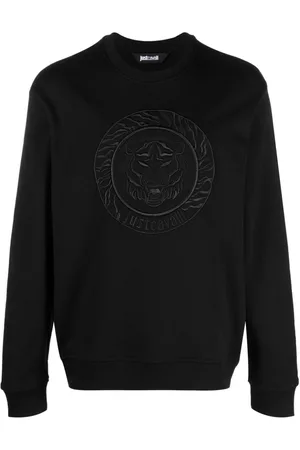 Roberto Cavalli Men Sports Sweatshirts - Embroidered-logo cotton sweatshirt
