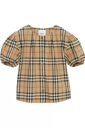 Burberry Girls Blouses - Checkered cotton twill blouse