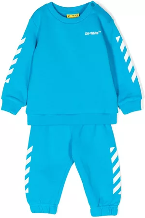 OFF-WHITE Boys Tracksuits - Diag-stripe print cotton tracksuit set