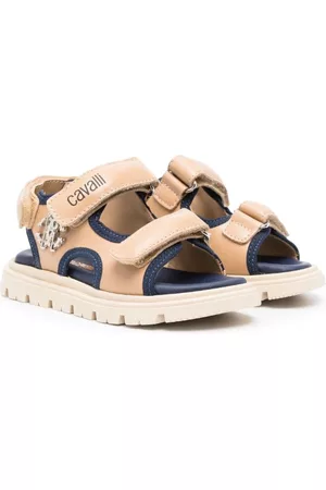 Roberto Cavalli Girls Sandals - Logo-print touch-strap sandals