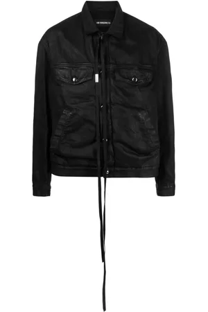 ANN DEMEULEMEESTER Men Denim Jackets - Waxed coated button-up jacket