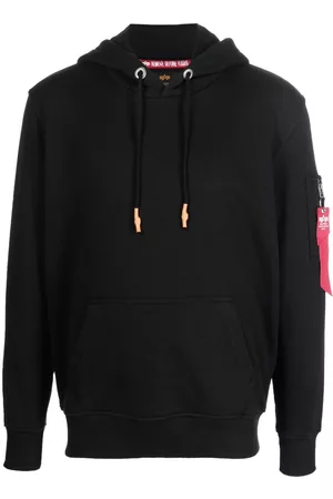 Alpha Industries Men Sweatshirts - Logo-print knitted hoodie