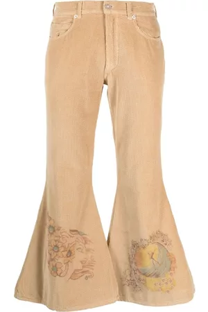 ERL Illustration-print corduroy flared trousers