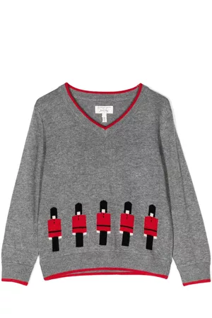 Rachel Riley Intarsia-knit V-neck jumper