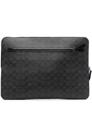 Coach Men Laptop Bags - Logo-pattern leather laptop bag