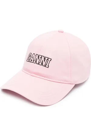 Ganni Embroidered-logo cotton baseball cap