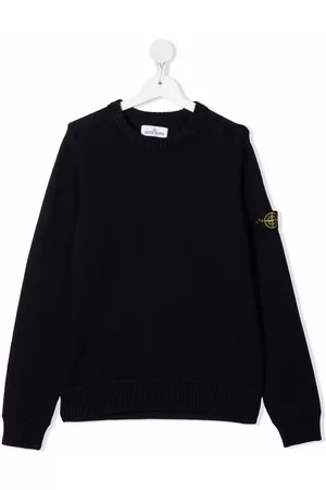 Stone Island TEEN logo-patch cotton jumper