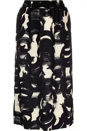 Colville Brushstroke-print straight midi skirt
