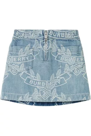 Burberry Girls Denim Skirts - Oak Leaf Crest Japanese denim skirt