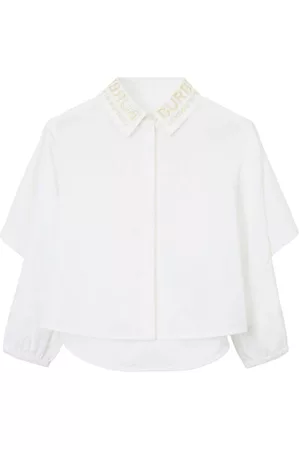 Burberry Girls Blouses - Cape-detail cotton poplin shirt