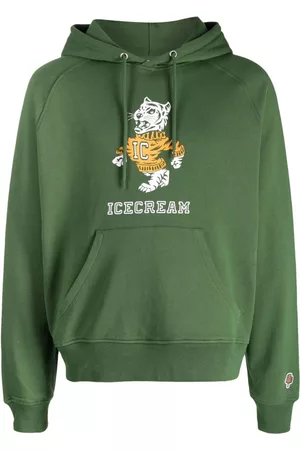 ICECREAM Tiger-print rib-trimmed hoodie