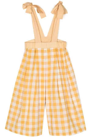 PAADE Girls Dungarees - Check-pattern cotton dungarees