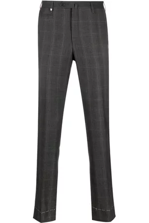 corneliani Men Formal Pants - Plaid virgin-wool tailored trousers