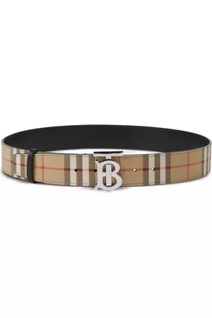 Burberry Men Belts - Check reversible belt
