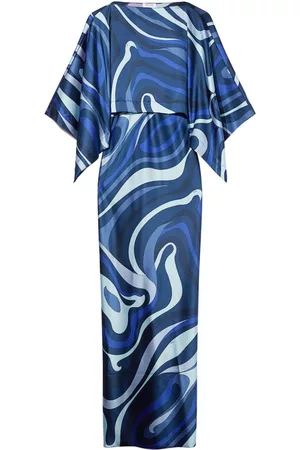 Puccini Abstract-print satin-finish dress