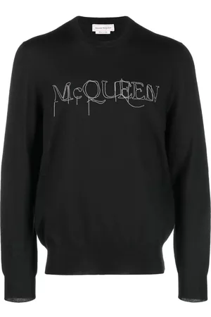 Alexander McQueen Embroidered-logo cotton jumper