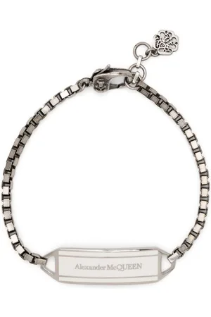 Alexander McQueen Logo-plaque polished-finish bracelet