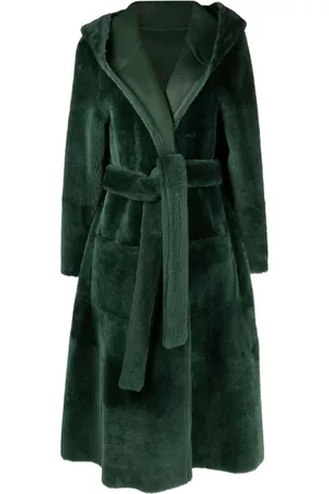 LISKA Reversible hooded sheepskin coat