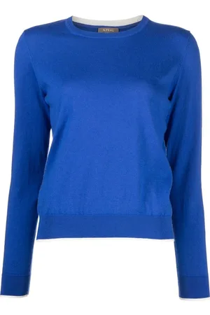 N.PEAL Striped-border cotton-cashmere sweater