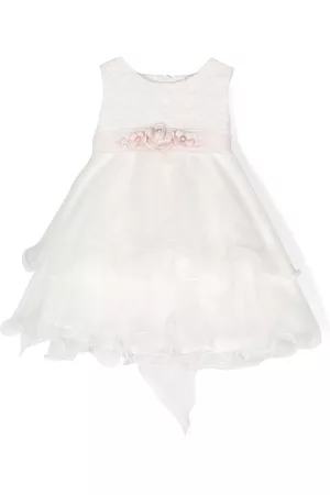 Mimilù Floral-appliqué ruffled dress