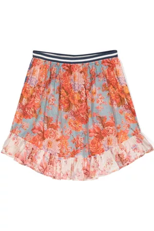 ZIMMERMANN Girls Printed Skirts - Floral-print ruffle-detail skirt