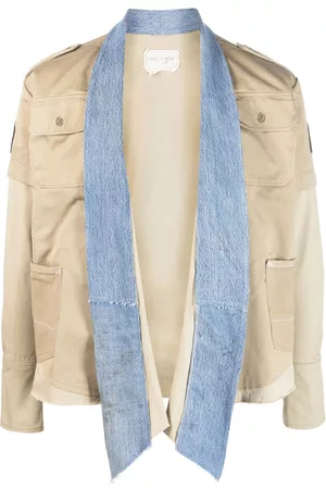 GREG LAUREN Two-tone cotton military jacket