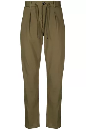 Circolo Men Pants - Drawstring straight-leg trousers
