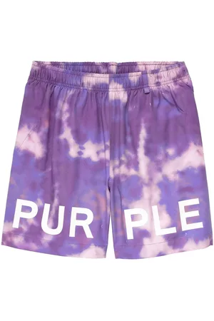 Purple Brand Men Neckties - Logo-print tie-dye shorts
