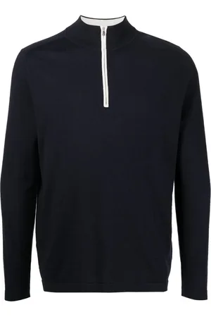 N.PEAL Half-zip cotton-cashmere jumper