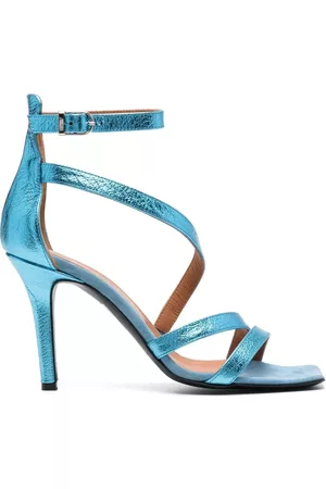 Via Roma 100mm open-toe leather sandals
