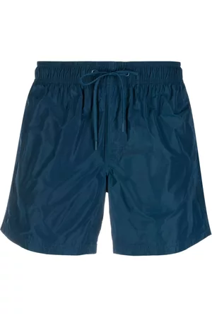 Sundek Men Swim Shorts - Logo-patch striped swim shorts