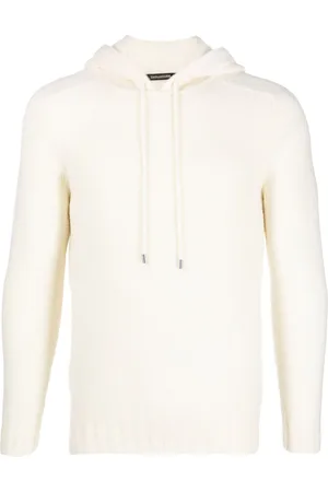 TAGLIATORE Intarsia-knit brushed hoodie