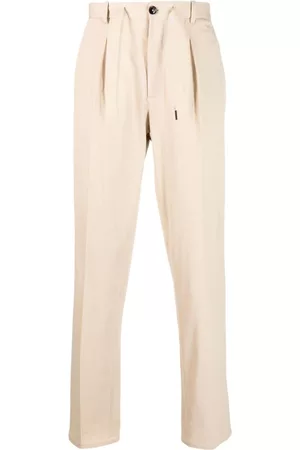 Circolo Men Pants - Drawstring straight-leg trousers