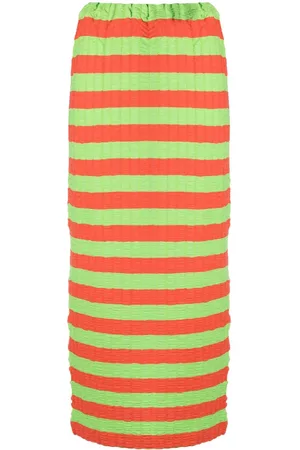 SUNNEI Curled striped midi skirt
