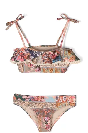ZIMMERMANN Ruffle-trim paisley-print bikini