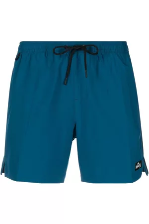 Sundek Men Swim Shorts - Logo-patch striped swim shorts