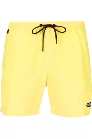 Sundek Men Swim Shorts - Logo-patch striped swim shorts