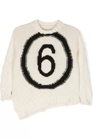 Maison Margiela Logo-intarsia asymmetric jumper