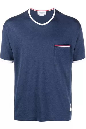 Thom Browne Stripe-trim pocket T-shirt