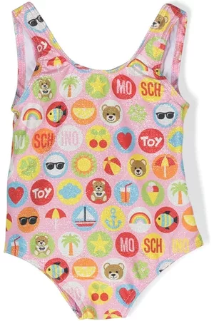 Moschino Swimsuits - Graphic-print glittered one-piece
