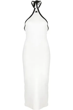 Courrèges Contrasting-trim cotton dress