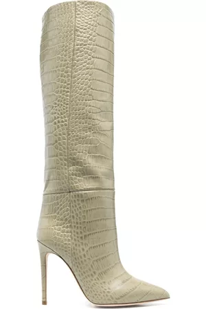PARIS TEXAS 105mm crocodile-effect leather boots
