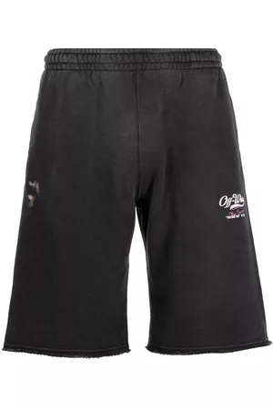 OFF-WHITE Men Sports Shorts - Wave Off cotton track shorts