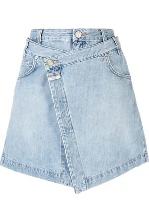 Closed Wrap-design denim miniskirt