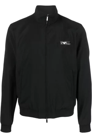 Emporio Armani Men Jackets - Embroidered-logo blouson jacket