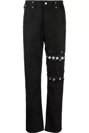 Youths in Balaclava Coin-detail straight-leg jeans