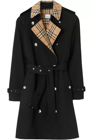 Burberry Women Trench Coats - Vintage Check-trim trench coat