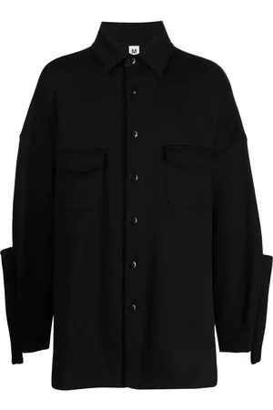 Random Identities Cut out-sleeve cotton shirt